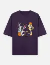 Retro Cartoon Couple "23" Graphic Unisex Oversized T-shirt