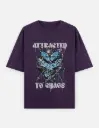 Dark Blue Butterfly Grunge Graphic Unisex Oversized T-shirt