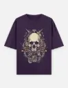 Metallic Warrior Skull Graphic Unisex Oversized T-shirt