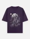 Gothic Moonlit Manor Castle Unisex Oversized T-shirt