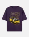 Yellow Rotary Racer Graphic Unisex Oversized T-shirt