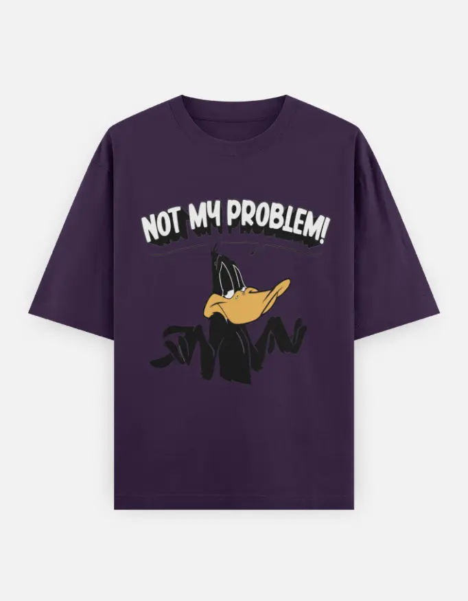 "Not My Problem" Unisex Oversized T-shirt (Purple, XS)