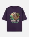 "Speed Is Relative" Graphic Unisex Oversized T-shirt