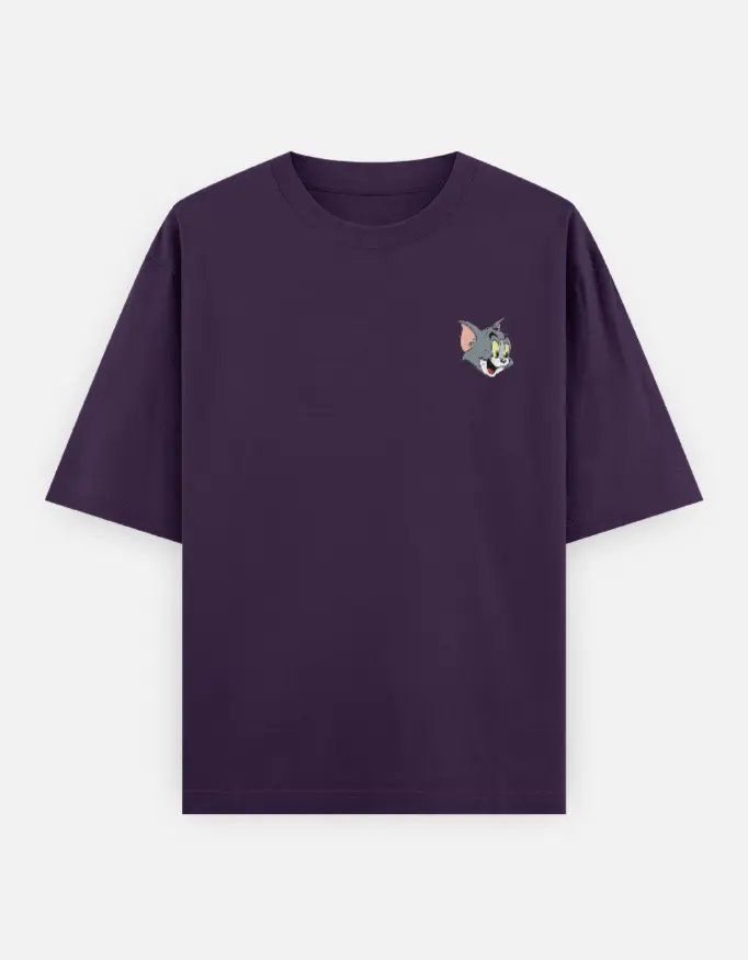 Tom And Jerry Graphic Couple Unisex Oversized T-shirt