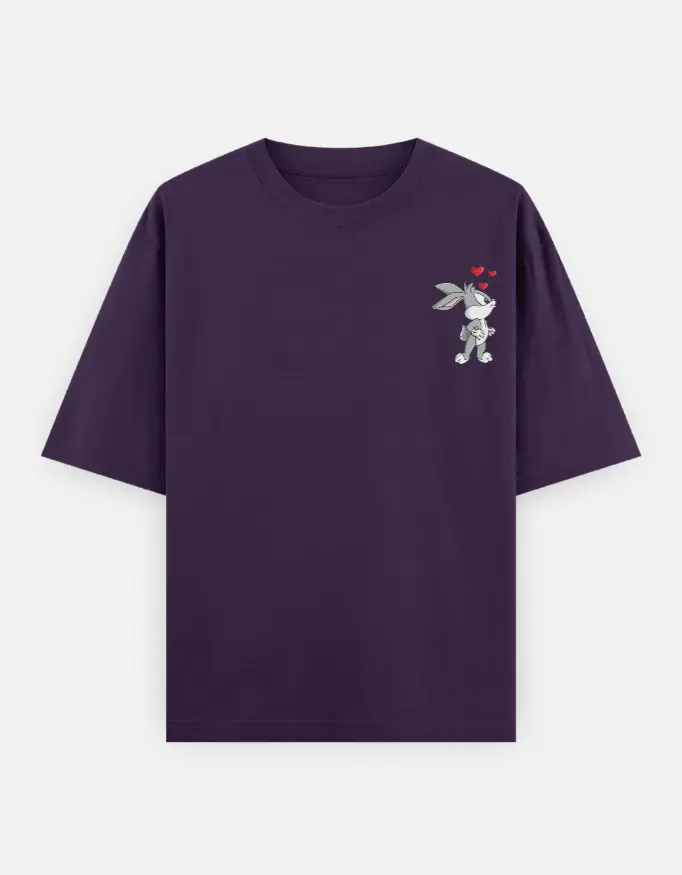 The Bugs And Lola Love Nest Graphic Couple Unisex Oversized T-shirt