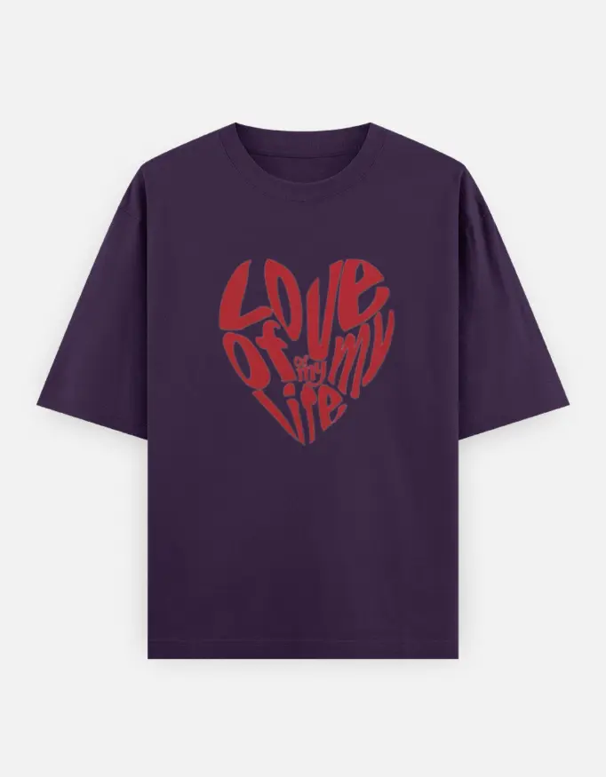 Love Of My Life Graphic Couple Unisex Oversized T-shirt