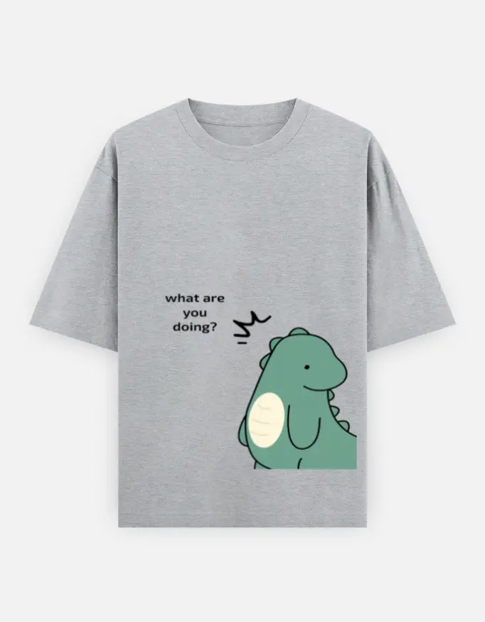 The Dino Hug Me Graphic Couple Unisex Oversized T-shirt