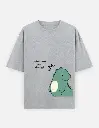 The Dino Hug Me Graphic Couple Unisex Oversized T-shirt
