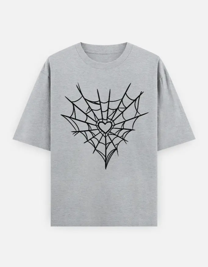 Love Spider Web Graphic Couple Unisex Oversized T-shirt