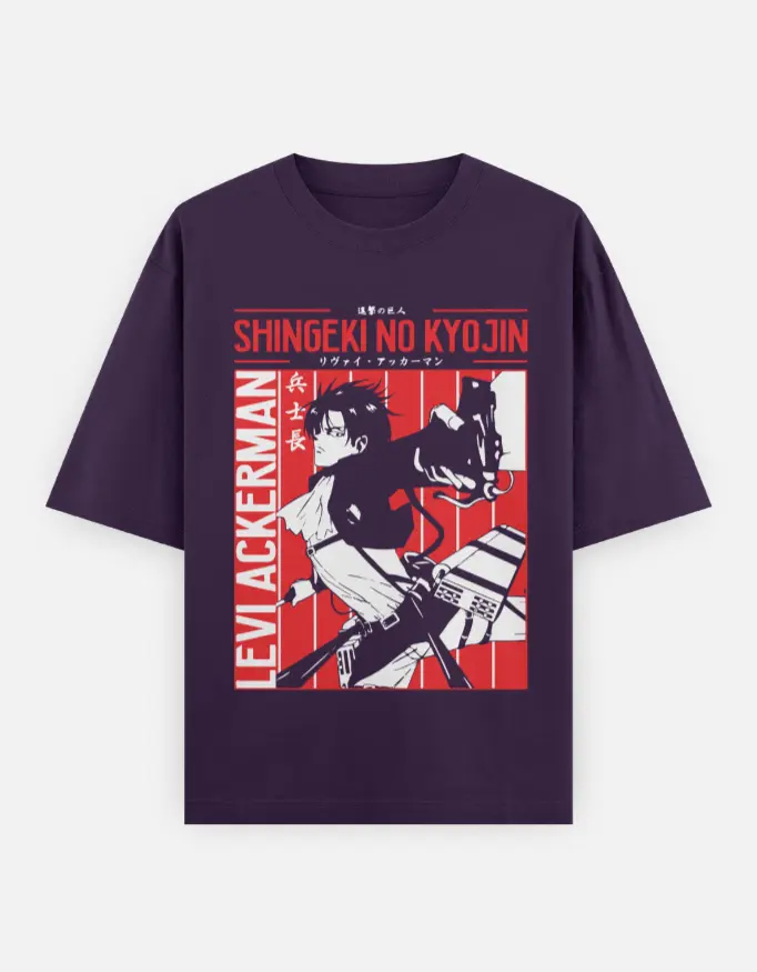 Levi Ackerman Unisex Oversized T-shirt (Purple, XS)