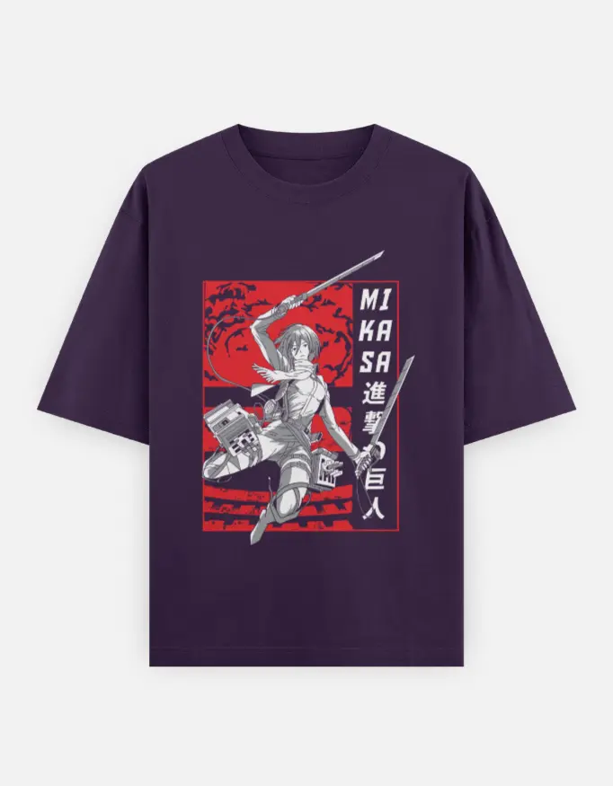 Mikasa Katana Strike Unisex Oversized T- shirt (Purple, XS)