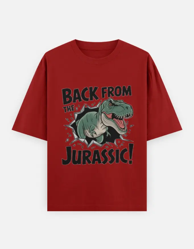 Jurassic Breakout Unisex Oversized T-shirt (Grey, XS)