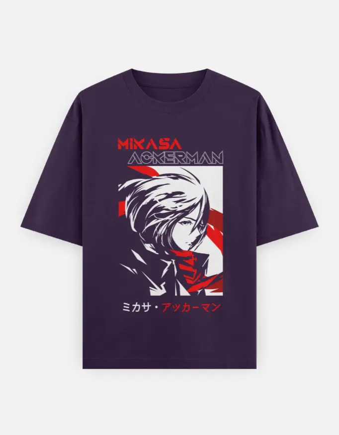 Mikasa Ackerman Unisex Oversized T- shirt (Purple, XS)