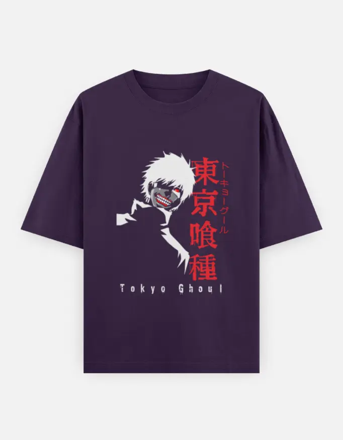 Kaneki`s Kakuja Awakening Unisex Oversized T-shirt (Purple, XS)