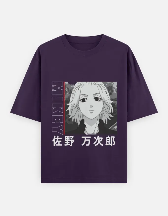 Mikey Manjiro Unisex Oversized T-shirt (Purple, XS)
