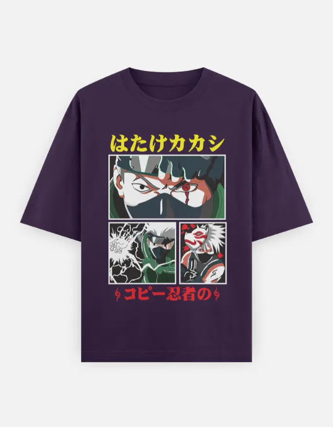 Naruto Unisex Oversized T-shirt (Purple, XS)