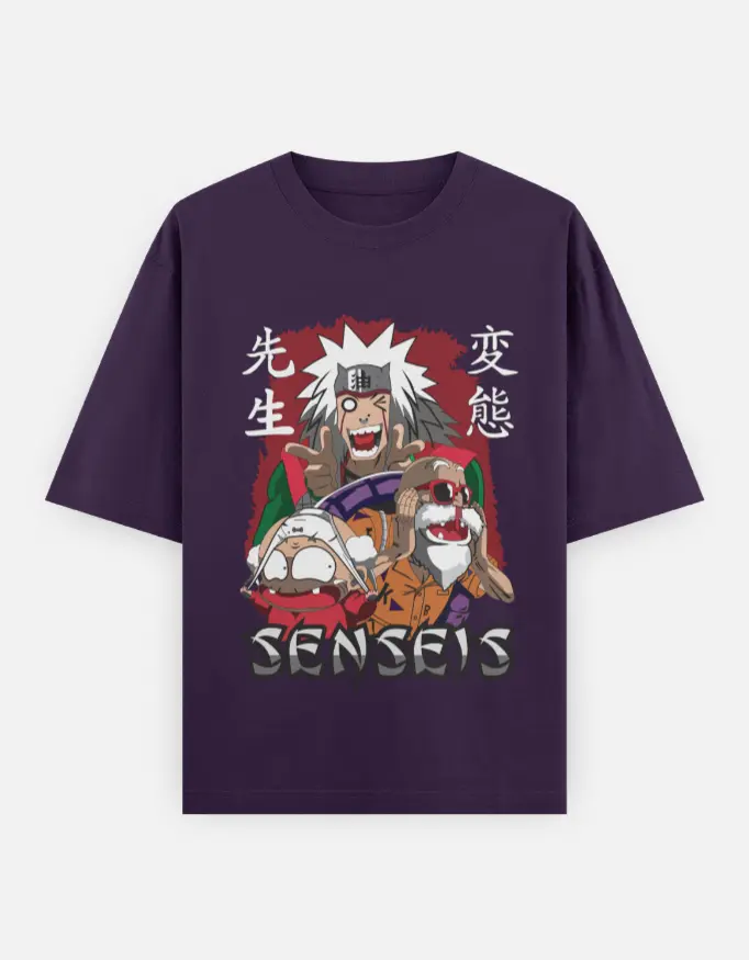 Jiraiya Senseis Comic Unisex Oversized T-shirt (Purple, XS)