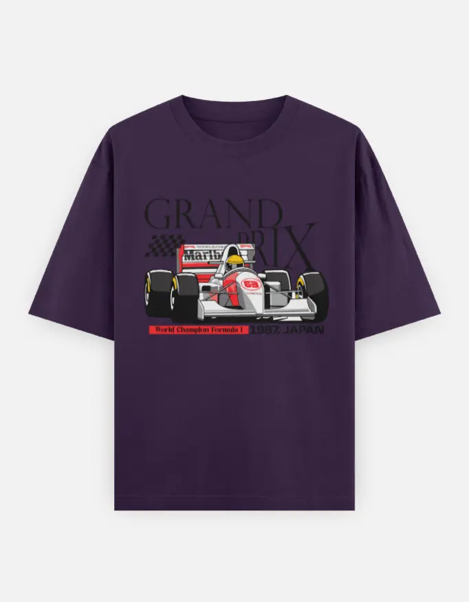 87 Grand Prix Circuit Unisex Oversized T-shirt (Purple, XS)