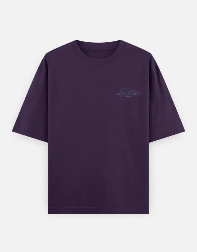 Minimalist Graphic Unisex Oversized T-shirt (Purple, XS)